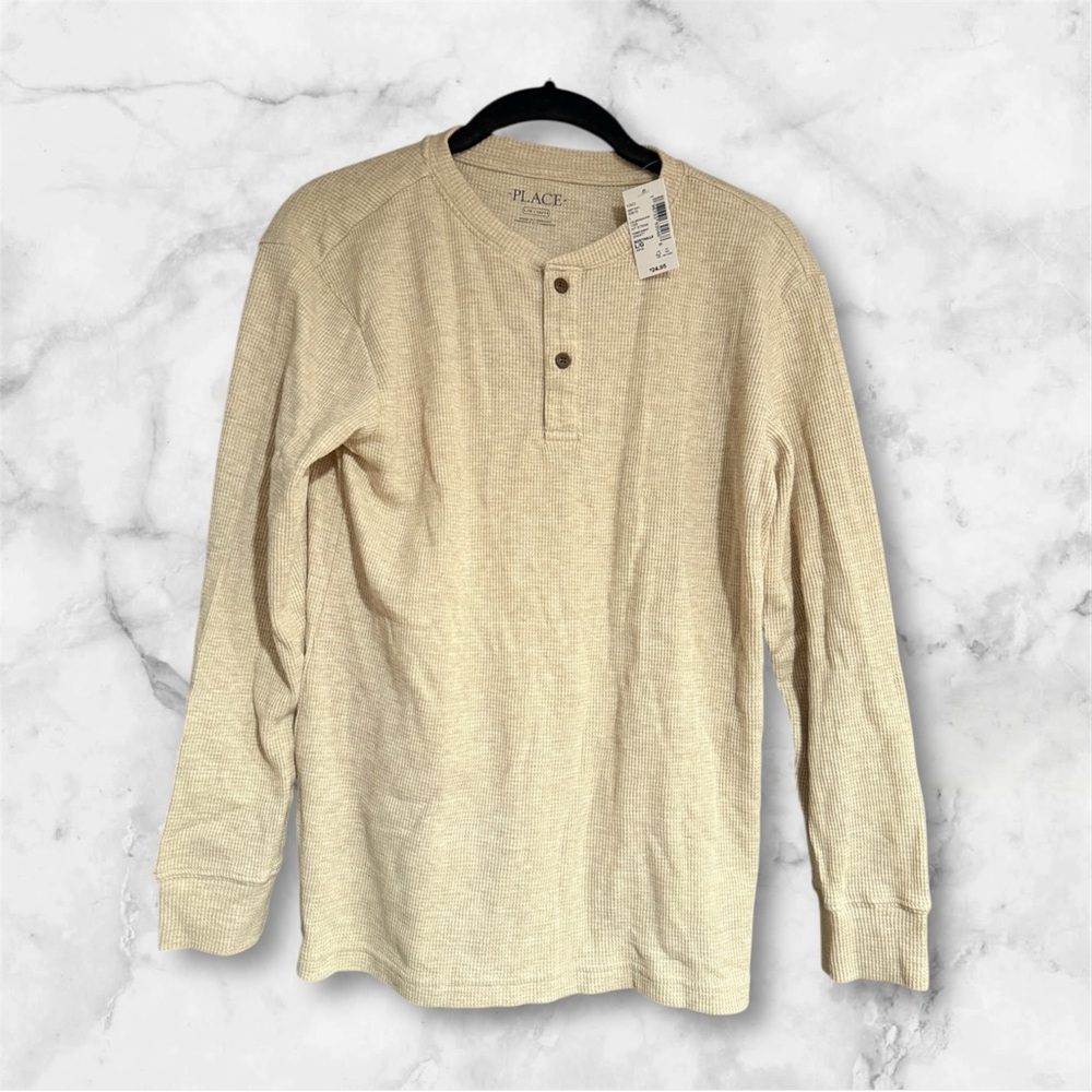 The Children's Place Beige Long Sleeve boys Henley Shirt